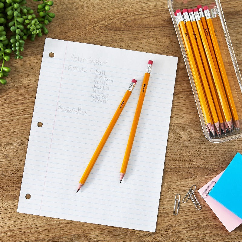 2 HB Sharpened Wood Pencils | Yellow Barrel, Suitable for Studying and Office Supplies