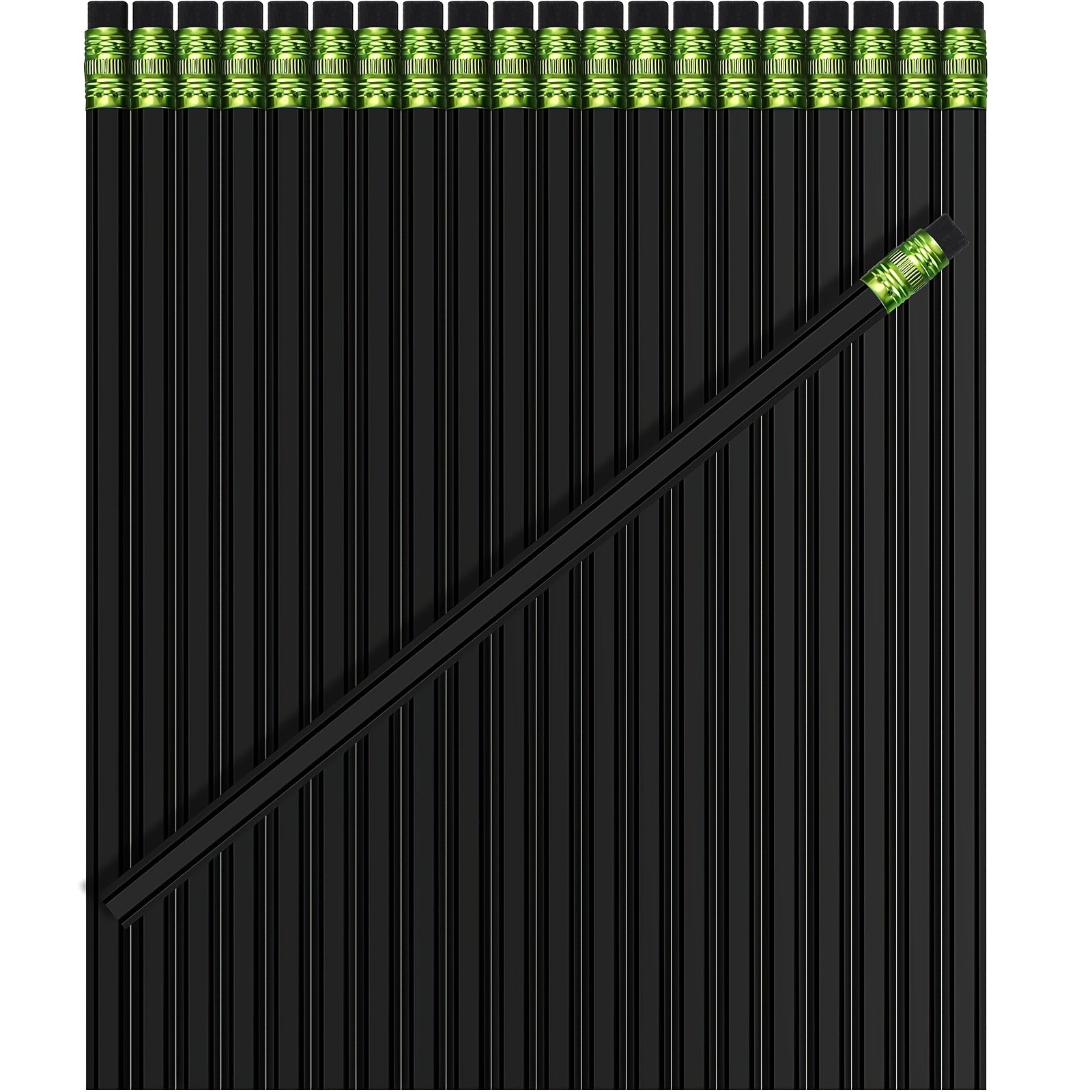 120pcs HB Pencils Unsharpened Pencils with Eraser Wooden Hexagonal Pencils for Adults Gifts Graphite Pencils for Exams Office Sketching(Black, Green, Simple)