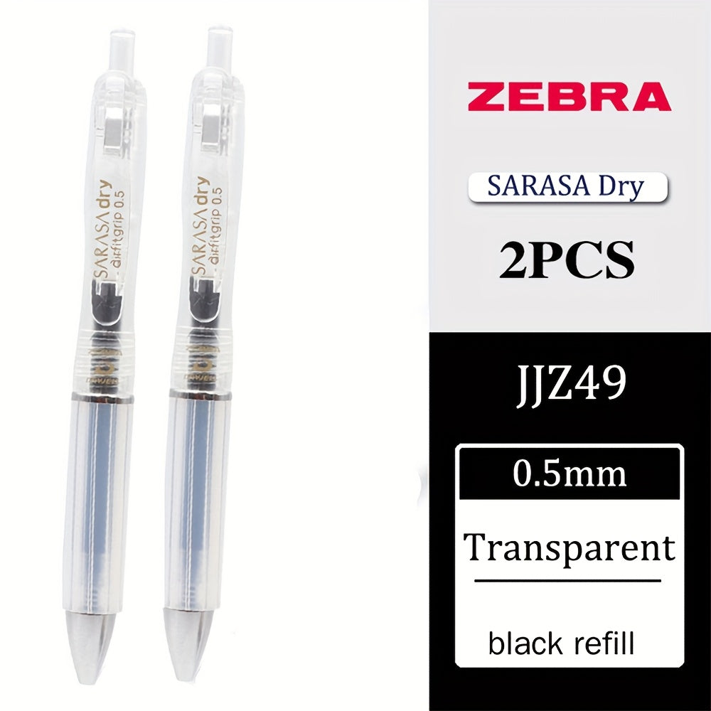 Pack of 2 ZEBRA Ballpoint Pens JJZ49 SARASA Anti-Fatigue 0.4\u002F0.5Mm Signature Pens with Replaceable Black Ink Refills