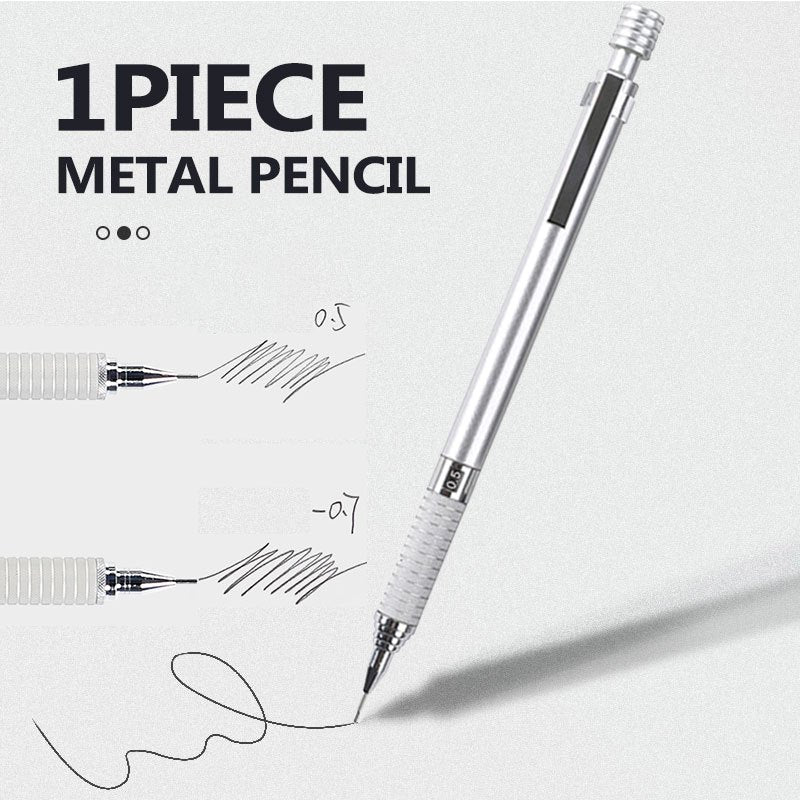 Professional Retractable Metal-like Mechanical Pencil 0.5mm & 0.7mm HB\u002F2 Lead - Low-Center of-Gravity Design with 12 Refill Leads (Compatible with 0.5\u002F0.7mm Leads) for Architects, Engineers, Artists, Drafting & Technical Drawing