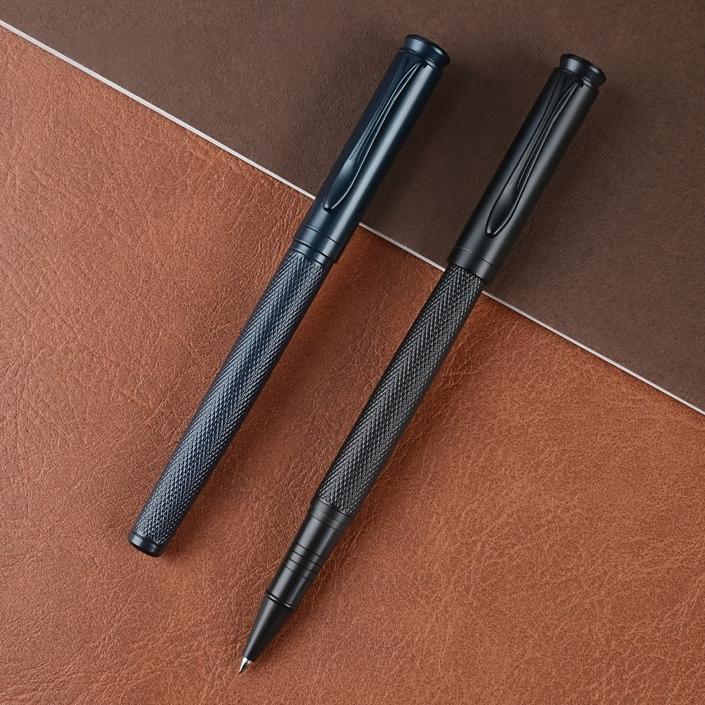 1pc Stunning Luxury Mesh Texture Design Ballpoint Pen | Black Ink, Exquisite Gift for Men and Women, Business, Executive, Office, Writing, Graduation, Medium Point, Metal Construction, Click-off