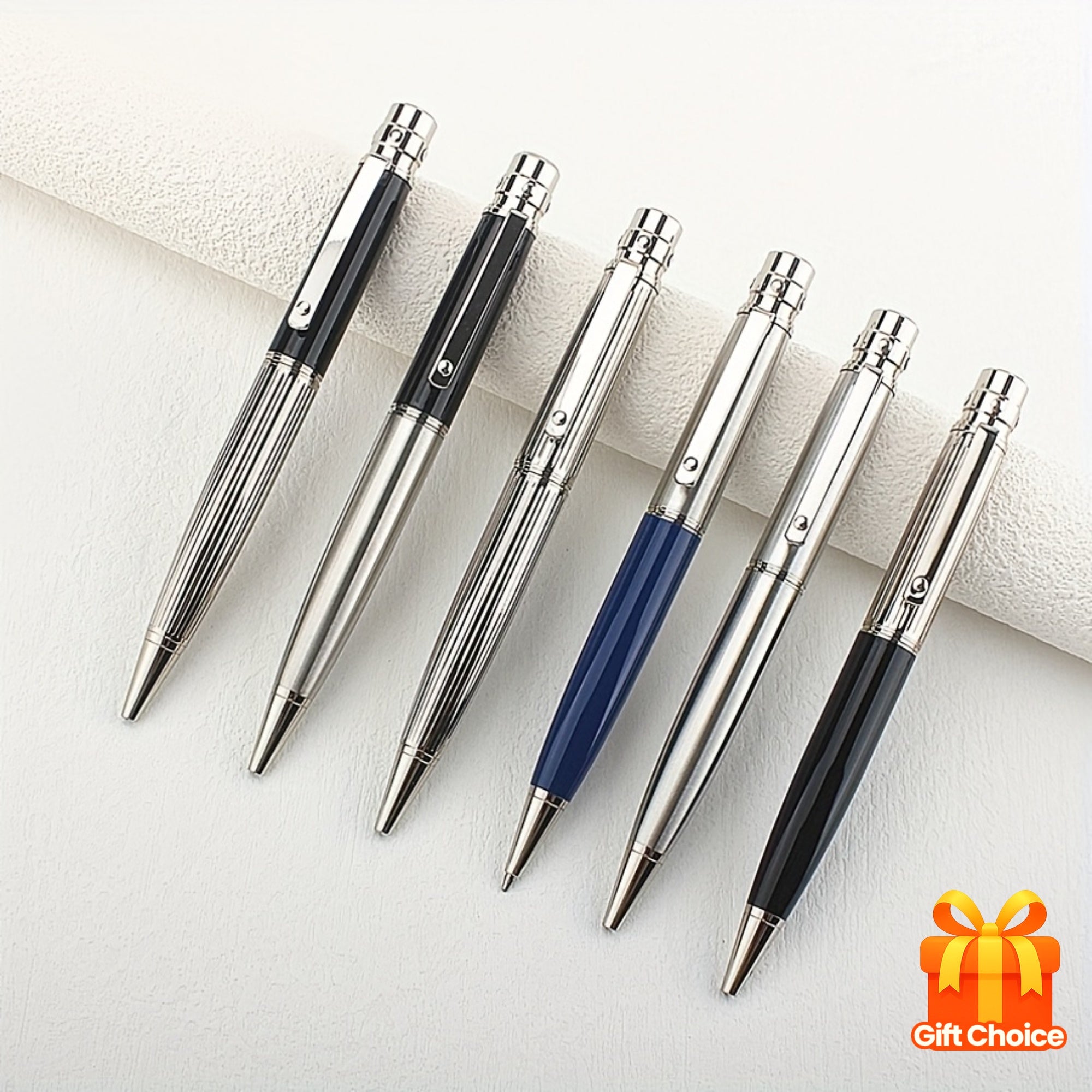 Metal Ballpoint Pens Metal Ballpoint Pens - Blue Ink, 1.0mm Medium Point, Office Pens with 5 Refills, Nice Pens for Gift Business