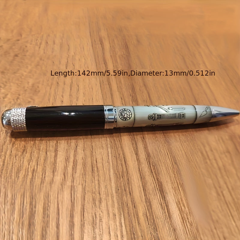 A Heavy Silver Ballpoint Pen Featuring Masonic Symbols from The 189Th Piece, Complete with a Gift Box