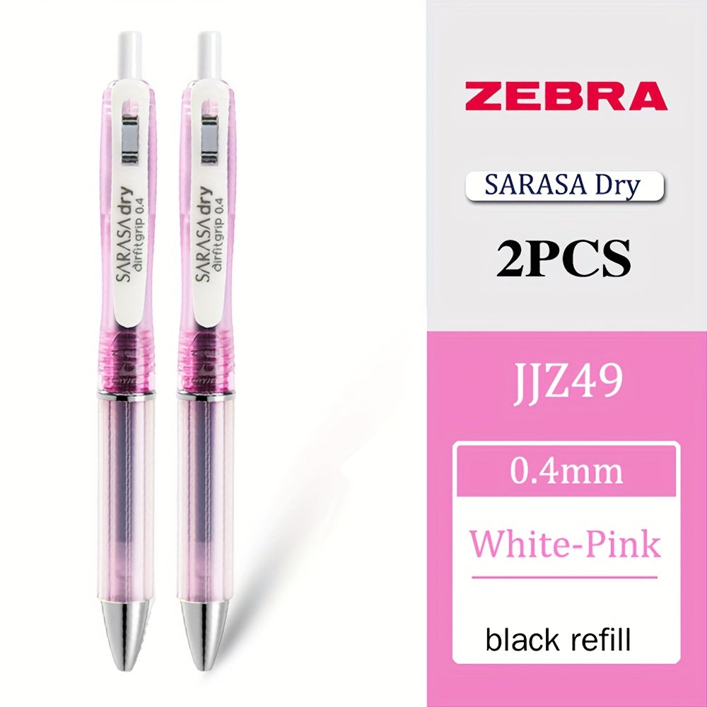 Pack of 2 ZEBRA Ballpoint Pens JJZ49 SARASA Anti-Fatigue 0.4\u002F0.5Mm Signature Pens with Replaceable Black Ink Refills