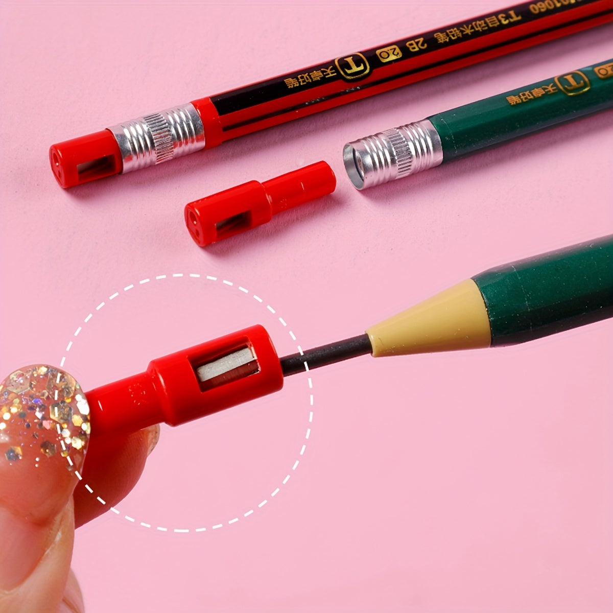 Random 2pcs Set: 1 Mechanical Pencil + 1 Box of Lead Refills. Automatic Pencil with Thick Lead Core, No Sharpening Required. Retractable Pencil with Replaceable Lead, Continuous Lead Supply, 2B Pencil Lead