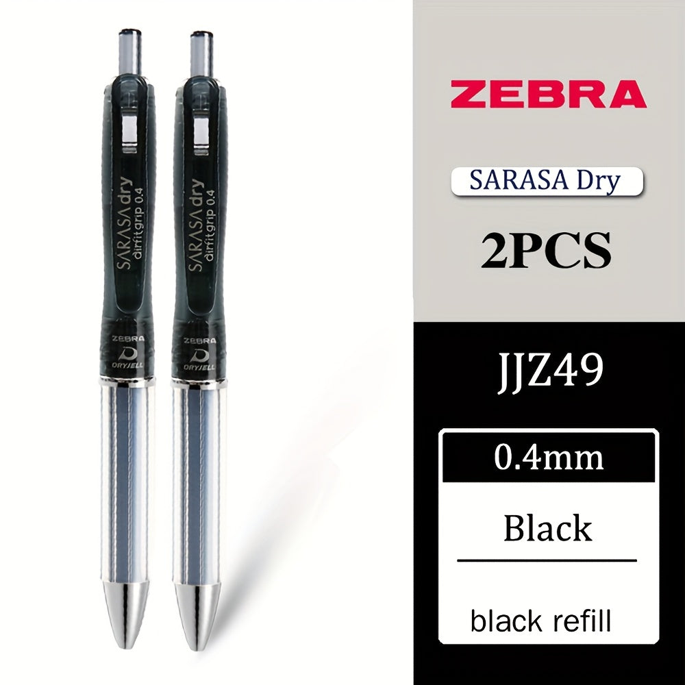Pack of 2 ZEBRA Ballpoint Pens JJZ49 SARASA Anti-Fatigue 0.4\u002F0.5Mm Signature Pens with Replaceable Black Ink Refills