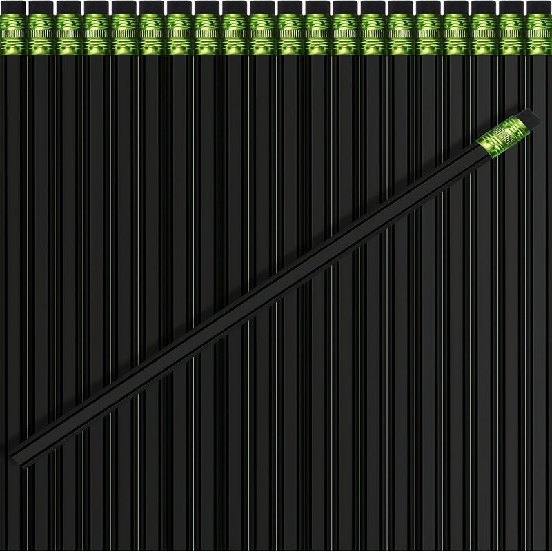 120pcs HB Pencils Unsharpened Pencils with Eraser Wooden Hexagonal Pencils for Adults Gifts Graphite Pencils for Exams Office Sketching(Black, Green, Simple)