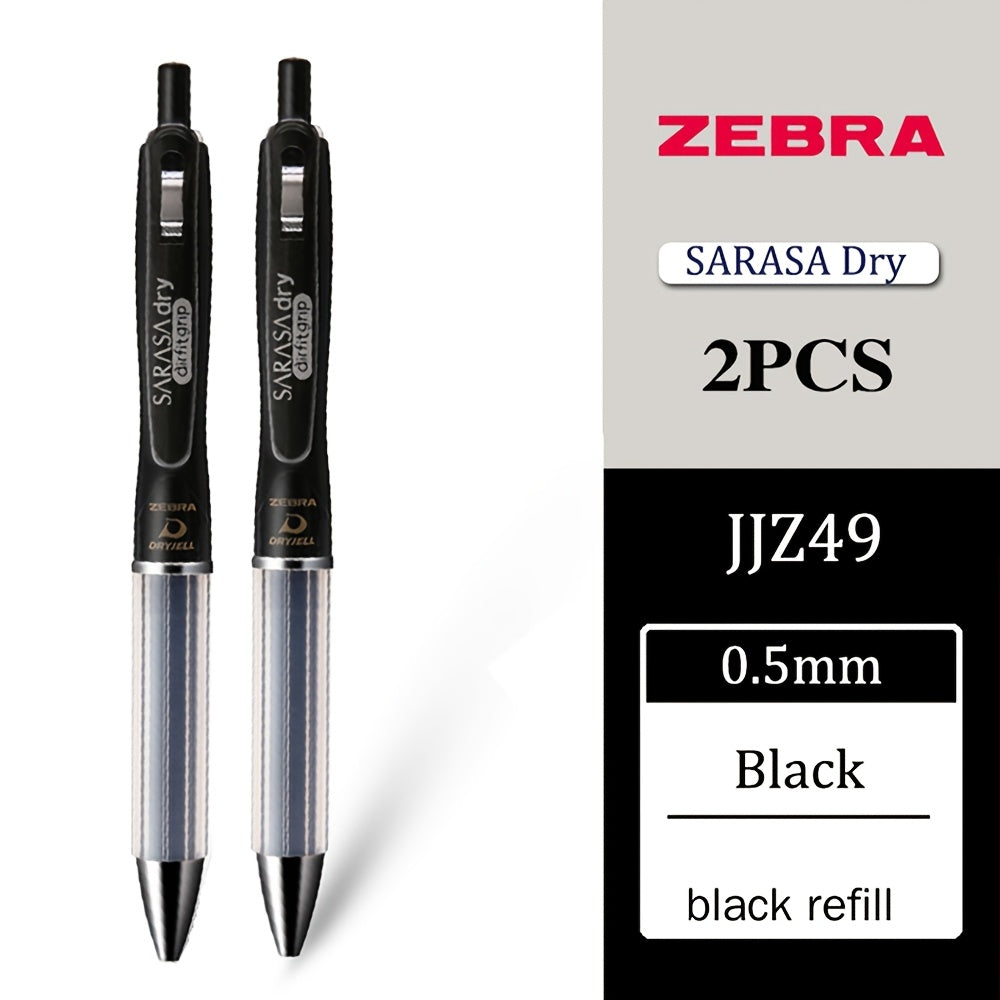 Pack of 2 ZEBRA Ballpoint Pens JJZ49 SARASA Anti-Fatigue 0.4\u002F0.5Mm Signature Pens with Replaceable Black Ink Refills