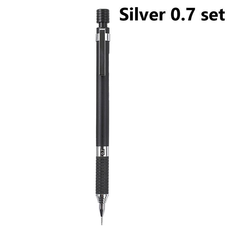 Professional Retractable Metal-like Mechanical Pencil 0.5mm & 0.7mm HB\u002F2 Lead - Low-Center of-Gravity Design with 12 Refill Leads (Compatible with 0.5\u002F0.7mm Leads) for Architects, Engineers, Artists, Drafting & Technical Drawing