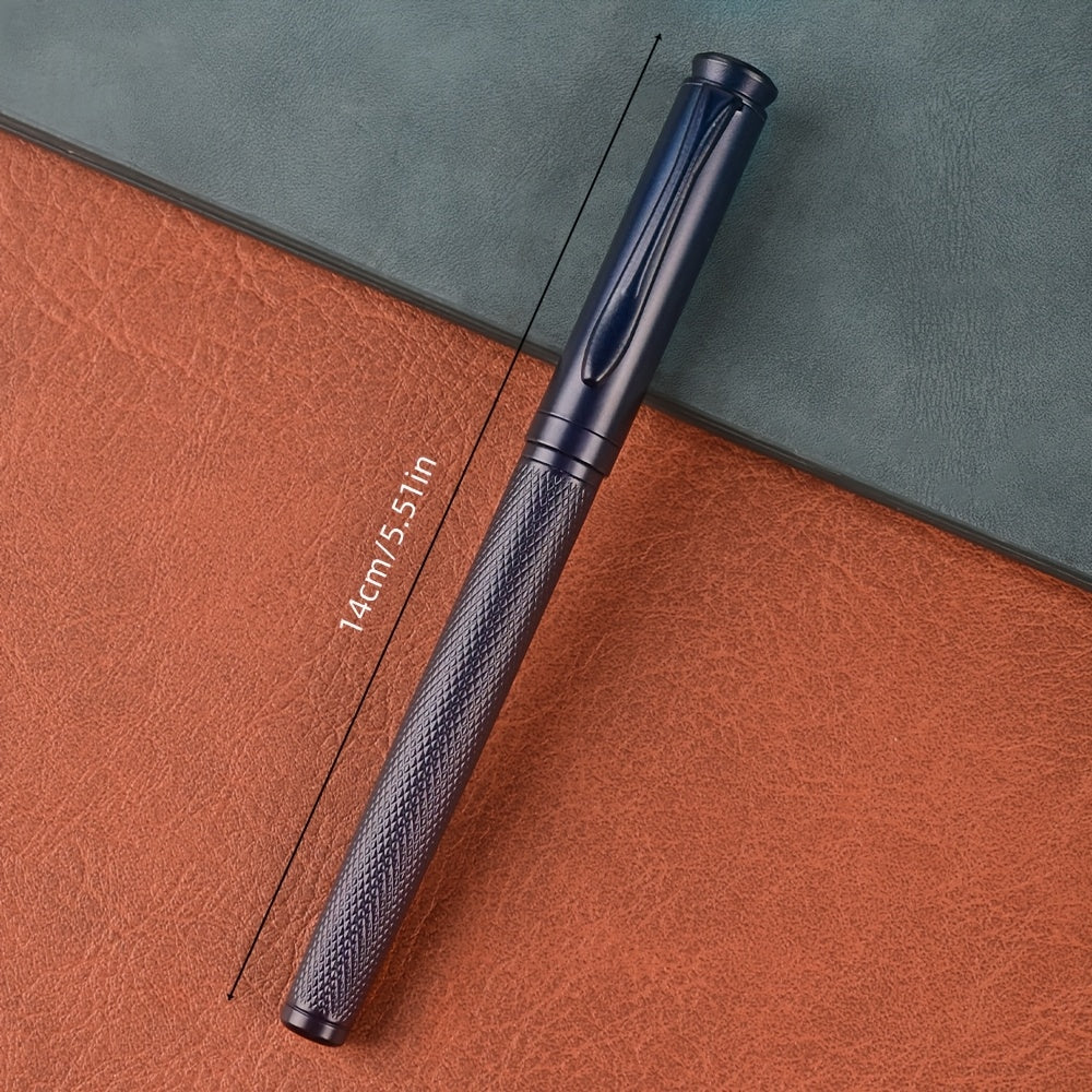 1pc Stunning Luxury Mesh Texture Design Ballpoint Pen | Black Ink, Exquisite Gift for Men and Women, Business, Executive, Office, Writing, Graduation, Medium Point, Metal Construction, Click-off