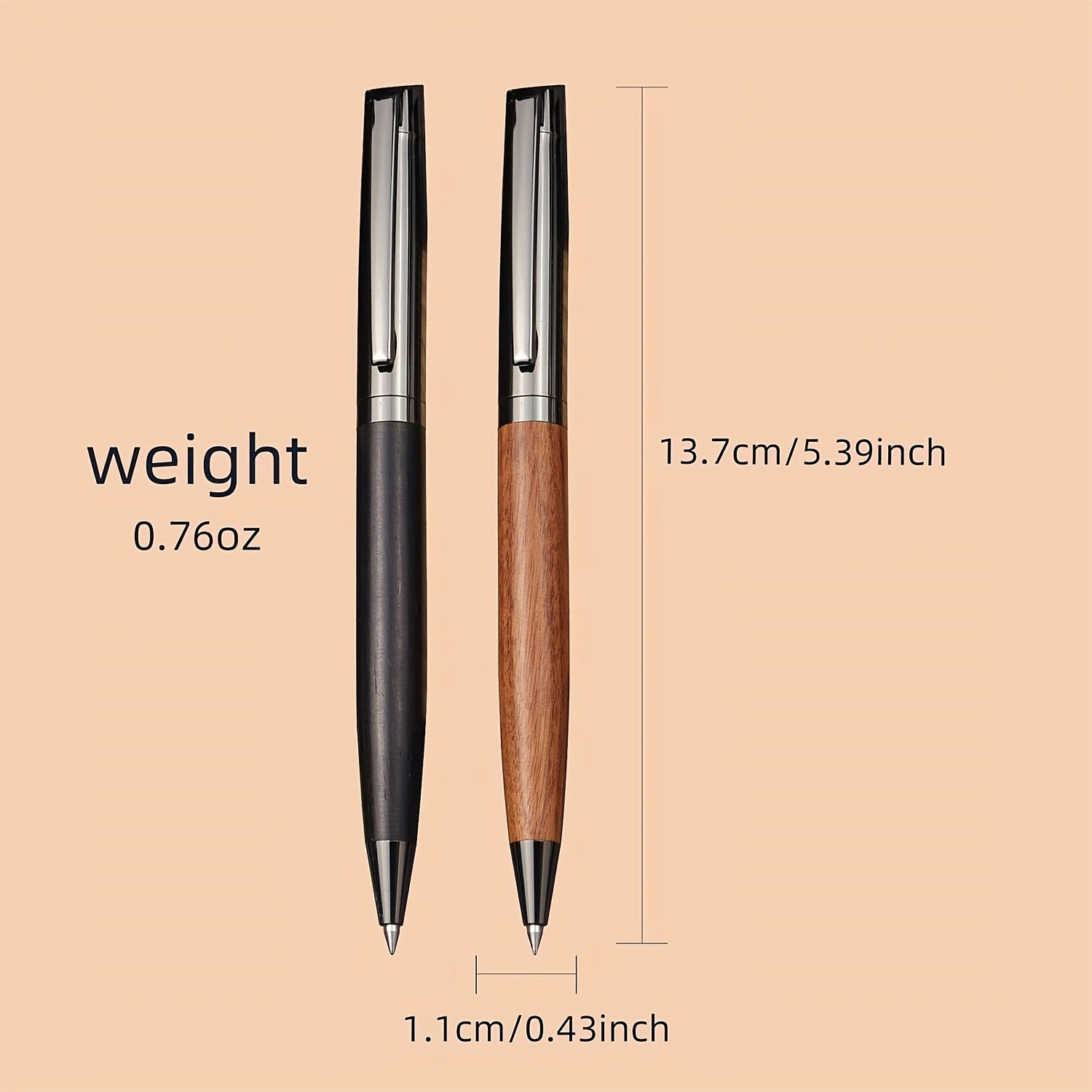 5pcs Rosewood High-End Luxury Retractable Ballpoint Pens, Metal Black Ink Rollerball Pens, Aesthetic Free Laser Engraving, Customizable for Men & Women, Office Writing Stationery, Birthday Gift, Holiday Party Favor, Graduation Souvenir, Exam Pen