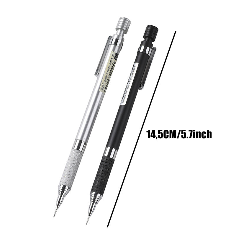 Professional Retractable Metal-like Mechanical Pencil 0.5mm & 0.7mm HB\u002F2 Lead - Low-Center of-Gravity Design with 12 Refill Leads (Compatible with 0.5\u002F0.7mm Leads) for Architects, Engineers, Artists, Drafting & Technical Drawing