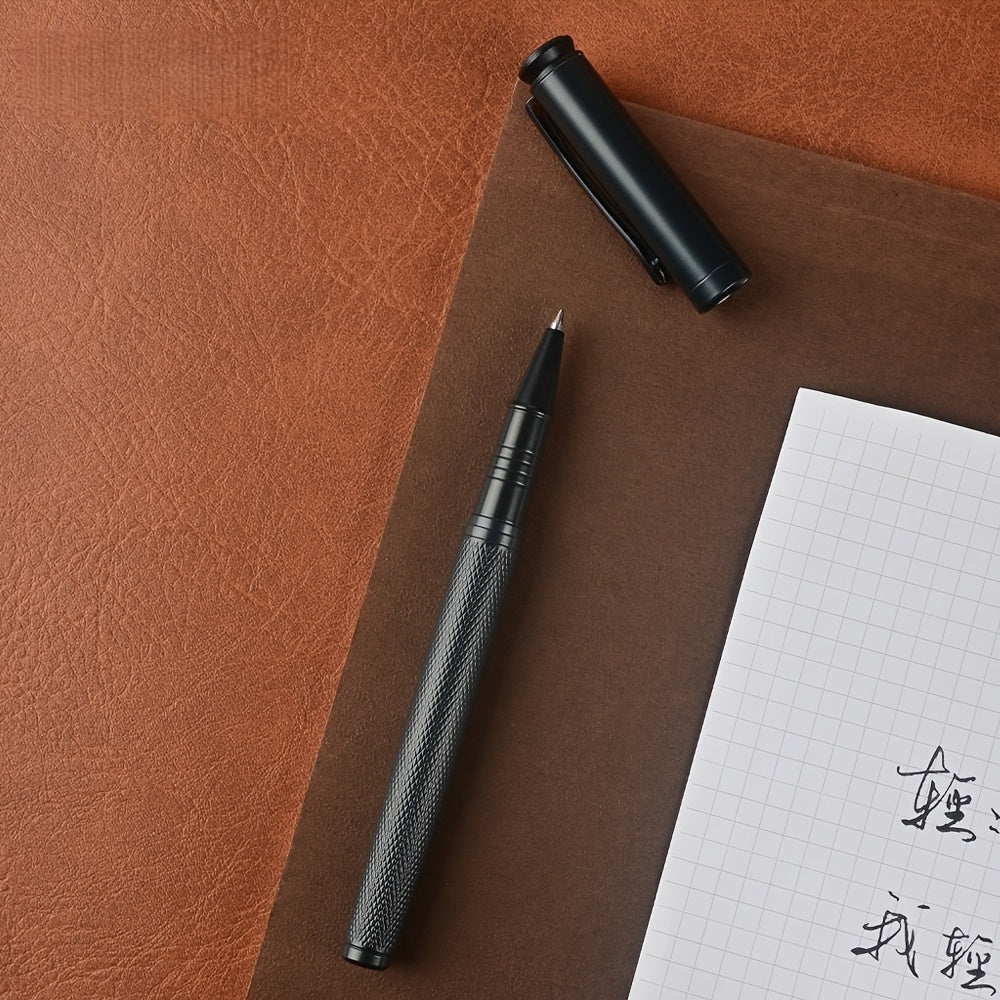 1pc Stunning Luxury Mesh Texture Design Ballpoint Pen | Black Ink, Exquisite Gift for Men and Women, Business, Executive, Office, Writing, Graduation, Medium Point, Metal Construction, Click-off