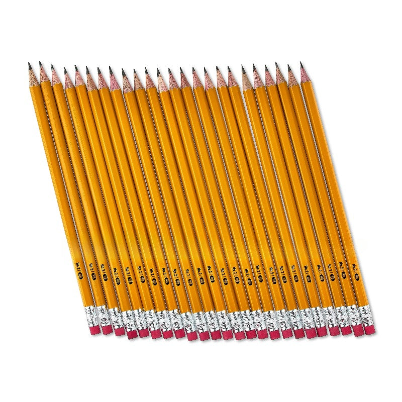 2 HB Sharpened Wood Pencils | Yellow Barrel, Suitable for Studying and Office Supplies