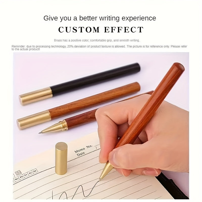 10pens Three Colors Signature Pens Ballpoint Pens 0.38 Pens Fine Tip Metal Neutral Pens Japanese Pens Fine Tip Roller Black Pens Wooden Writing Pens Wooden Pens Brass Office Daily Use