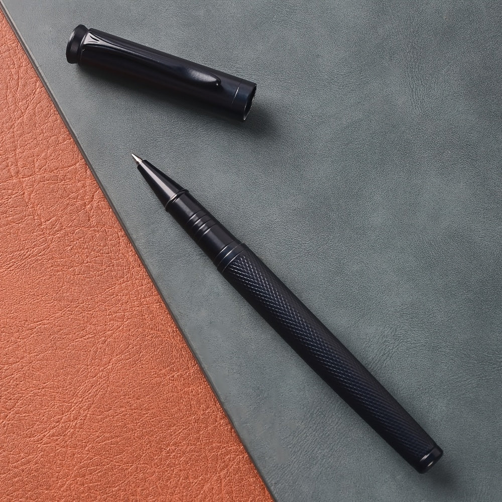 1pc Stunning Luxury Mesh Texture Design Ballpoint Pen | Black Ink, Exquisite Gift for Men and Women, Business, Executive, Office, Writing, Graduation, Medium Point, Metal Construction, Click-off