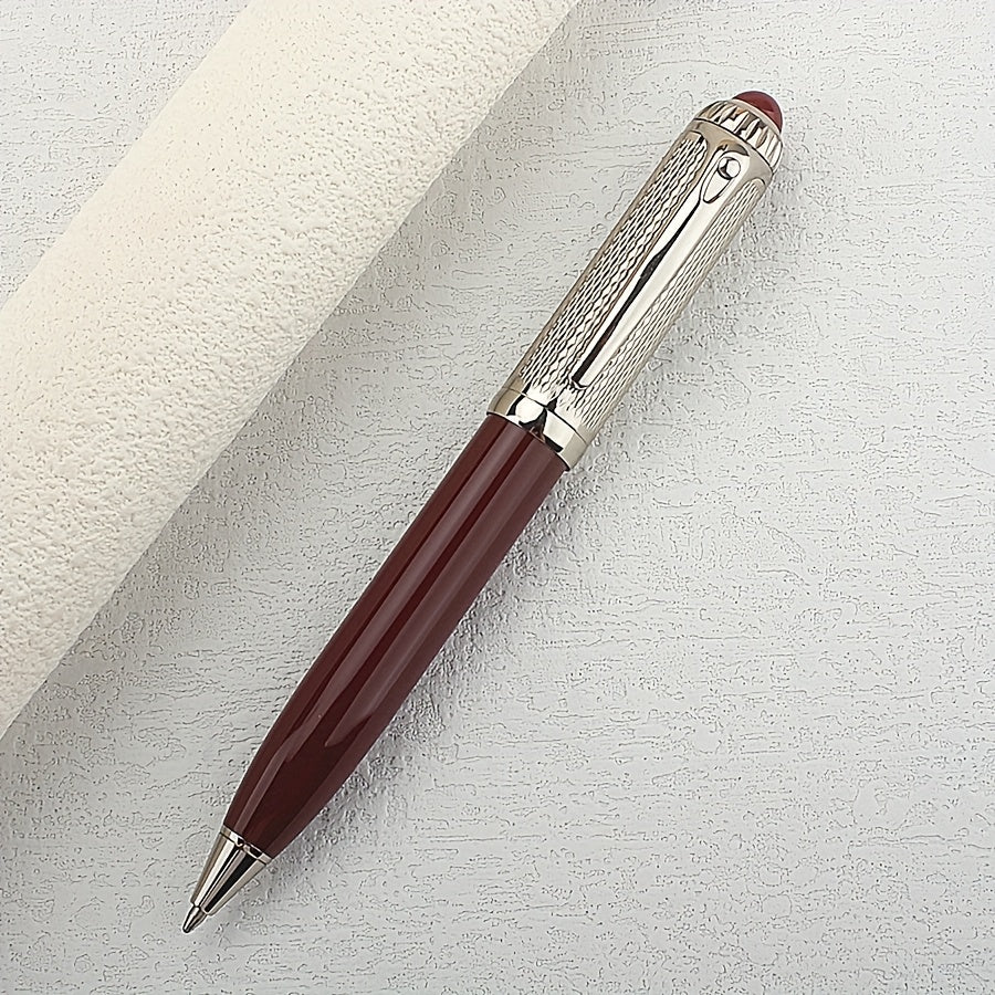 1pc Elegant Classic Style Metal Ballpoint Pen with Blue Ink for Business Office Signatures